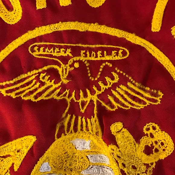 Men Retro Sport Jersey Original US Marine Corps Bowling Shirt 70’s Viet Nam Era - Picture 3 of 8